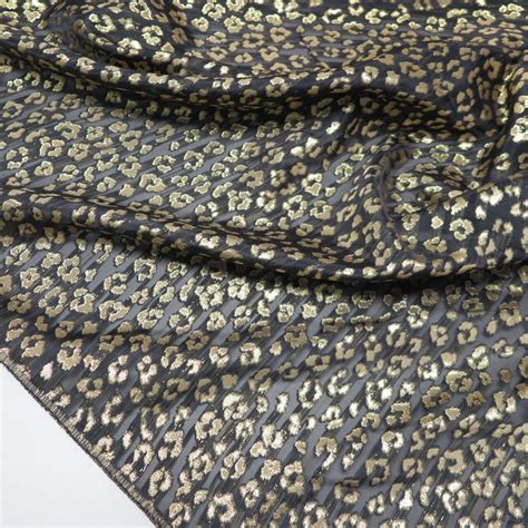 Organza Jacquard, Lurex Metallic Leopard Pattern